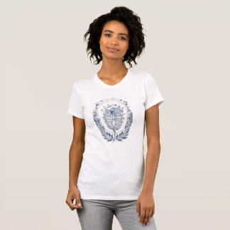 Camiseta de denim y flor - Florecimiento del denim