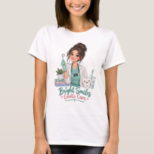 Camiseta de dentista Sonrisas Brillantes Cuidado S