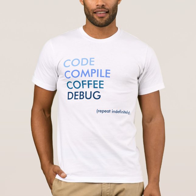 Camiseta de depuración de café de compilación de c (Anverso)