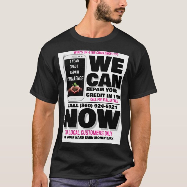 Camiseta de desafío de reparación de crédito (Anverso)