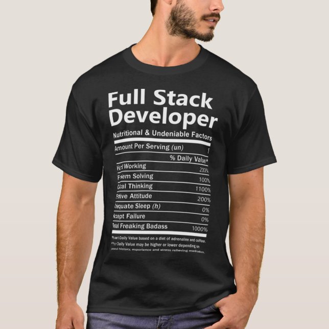 Camiseta de desarrollador de pila completa - Nutri (Anverso)