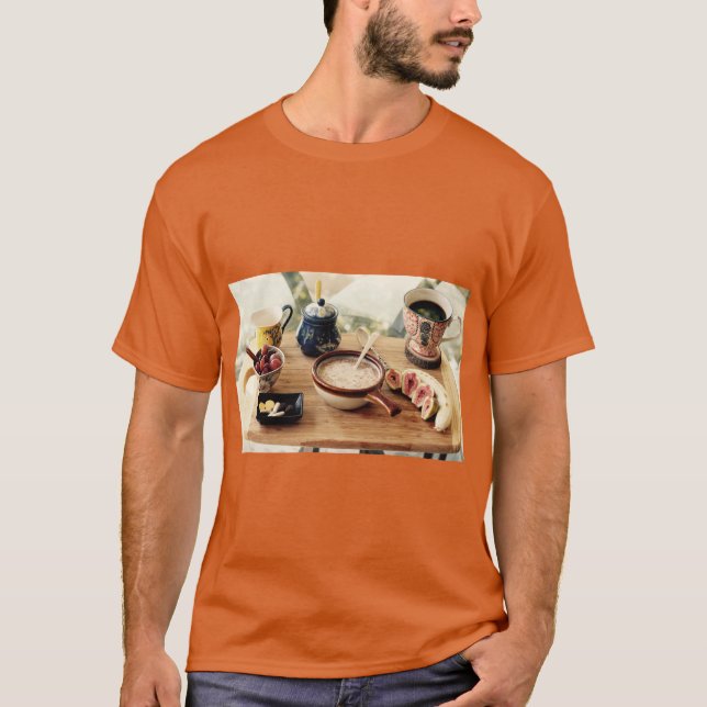 Camiseta de desayuno de uvas y plátano (Anverso)