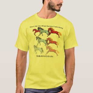 Camiseta de descoloramiento de los caballos