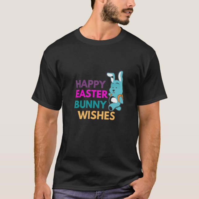 Camiseta de deseos de conejo de Pascua feliz (Anverso)