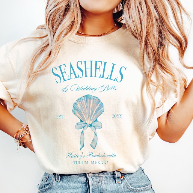 Camiseta de Despedida de Soltera Caracoles Campana (Seashells Wedding Bells Bachelorette Tshirt)