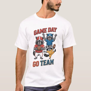 Camiseta de día de fútbol de mapache