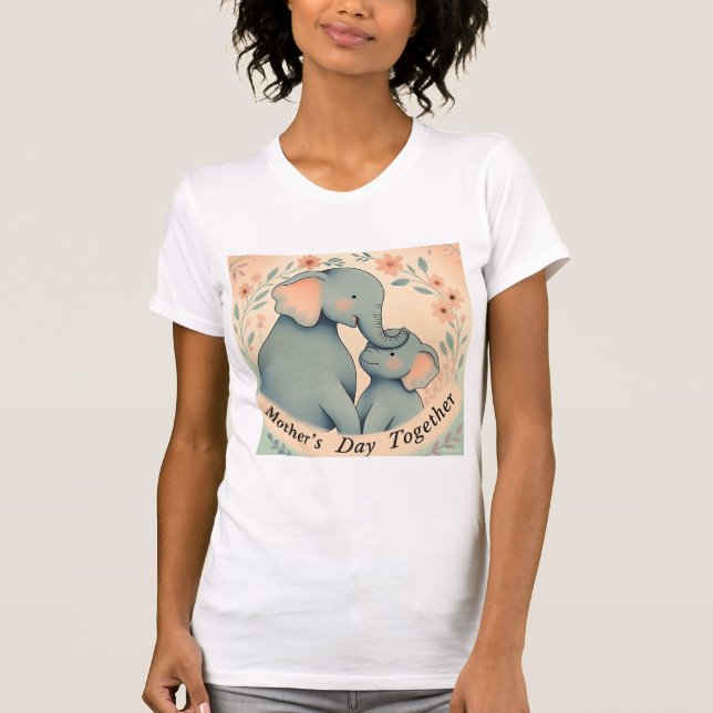 Camiseta de Día de la Madre de la madre elefante (Anverso)