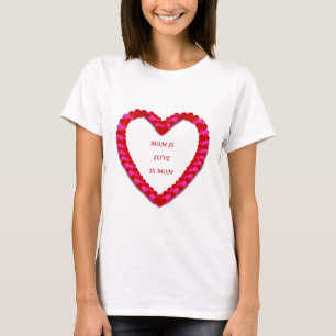 Camiseta de Día de la Madre Roja y Rosa