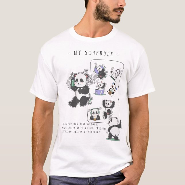 Camiseta de día perfecto para Panda: Duerme, come, (Anverso)