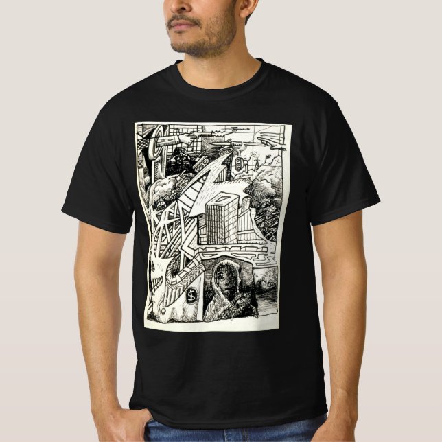 Camiseta de dibujo a tinta "Modern Warfare" (Anverso)