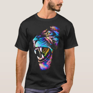 Camiseta de dibujo de cara de león - Camiseta de l