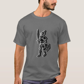 Camiseta de dibujo de la línea de caballero negra 