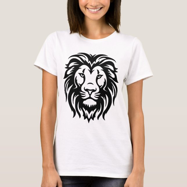 Camiseta de dibujo de león – Gráfico de estilo de  (Anverso)