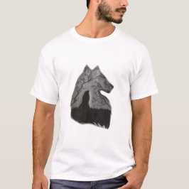 Camiseta de dibujo de lobo a lápiz | Dibujo realis