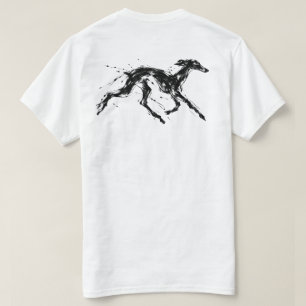 Camiseta de dibujo de tinta de galgo corriendo A
