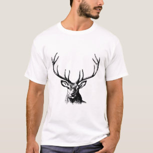 Camiseta de dibujo de venado minimalista
