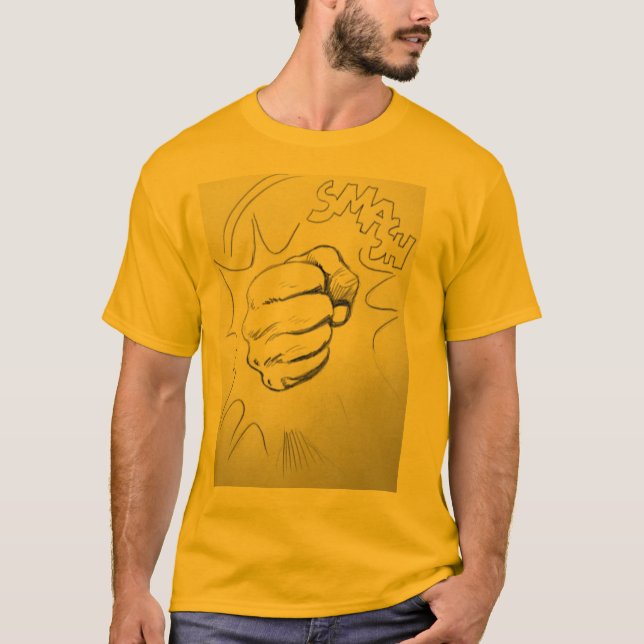 Camiseta de dibujo pop Art Smash Punch (Anverso)