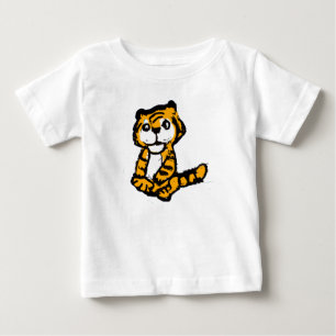 Camiseta de dibujos animados de adorable bebé tigr