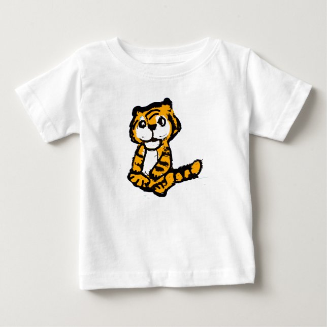 Camiseta de dibujos animados de adorable bebé tigr (Anverso)
