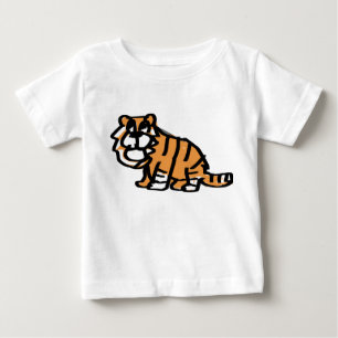 Camiseta de dibujos animados de adorable bebé tigr