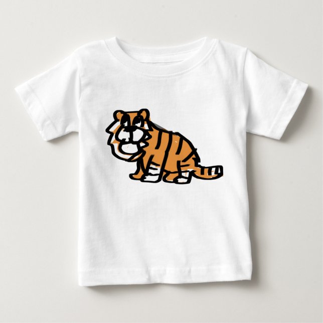 Camiseta de dibujos animados de adorable bebé tigr (Anverso)