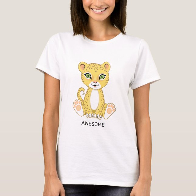 Camiseta de dibujos animados de animal de leopardo (Anverso)