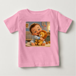 Camiseta de dibujos animados de bebé lindo y jugue
