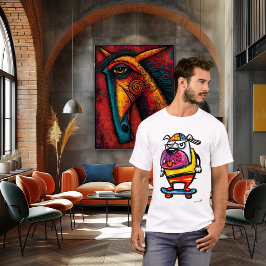 Camiseta de dibujos animados de Bulldog gruñón en