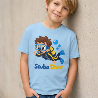 Camiseta de dibujos animados de buzo para niños