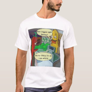 Camiseta de dibujos animados de compras veganas de