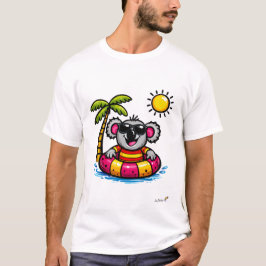 Camiseta de dibujos animados de fiesta en la pisci