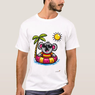 Camiseta de dibujos animados de fiesta en la pisci