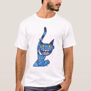 Camiseta de dibujos animados de Gatito Azul Sonrie