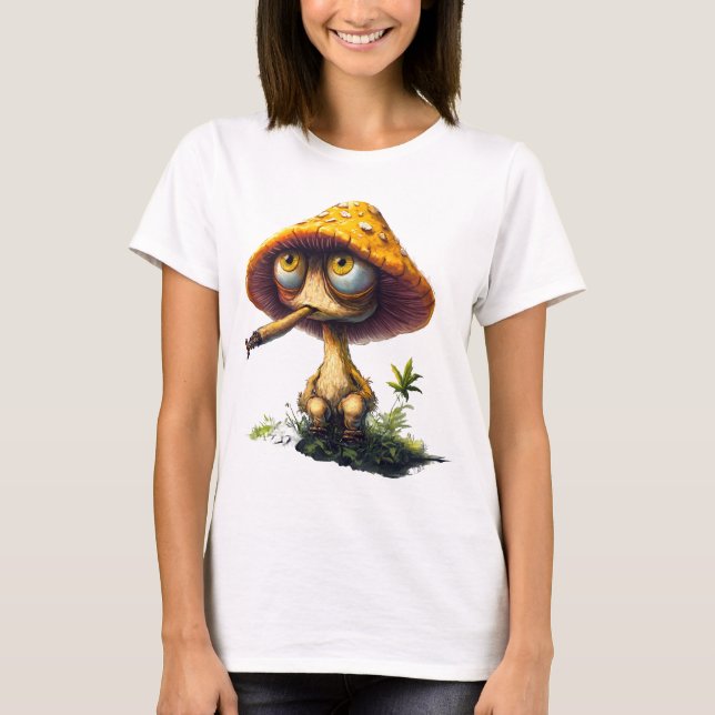 Camiseta de dibujos animados de hongos colocados (Anverso)