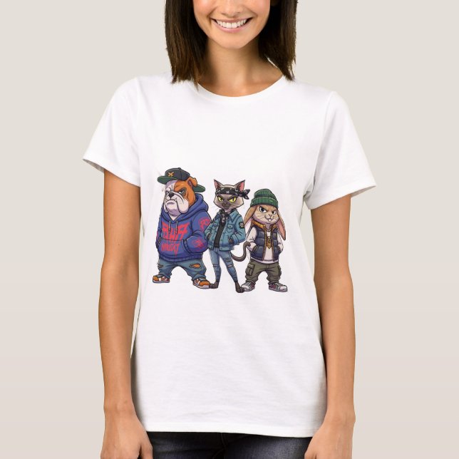 Camiseta de dibujos animados de mascotas lindas (Anverso)