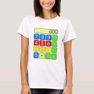Camiseta de dibujos animados de números de calcula