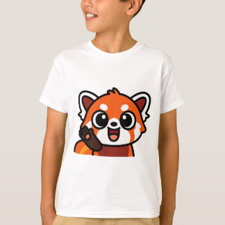 Camiseta de dibujos animados de panda rojo Kawaii