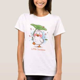 Camiseta de dibujos animados de patito lindo y sol