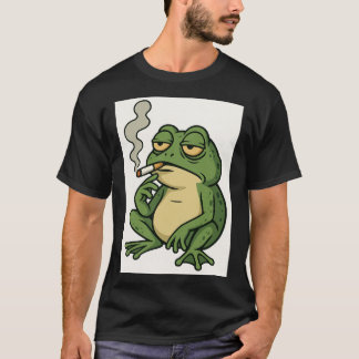 Camiseta de dibujos animados de rana fumando diver