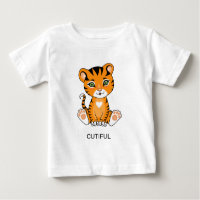 Camiseta de dibujos animados de tigre bebé salvaje