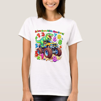 Camiseta de dibujos animados de tractor con número