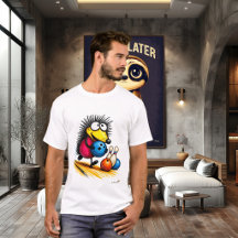 Camiseta de dibujos animados divertida de bolos co