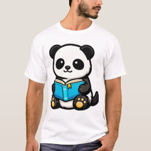 Camiseta de dibujos animados kawaii Panda de lectu