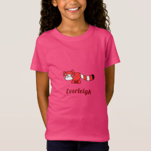 Camiseta de dibujos de Personalizado de Panda Rojo