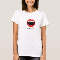 Camiseta de dientes de vampiro sangre Halloween gó