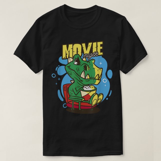 Camiseta de Dinosaur de la noche del cine (Diseño del anverso)