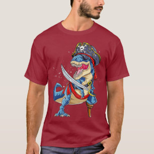 Camiseta de Dinosaur T rex Pirate Jolly Roger Rega