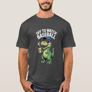 Camiseta de Dinosaurio Bebiendo Café para Ir a Ver