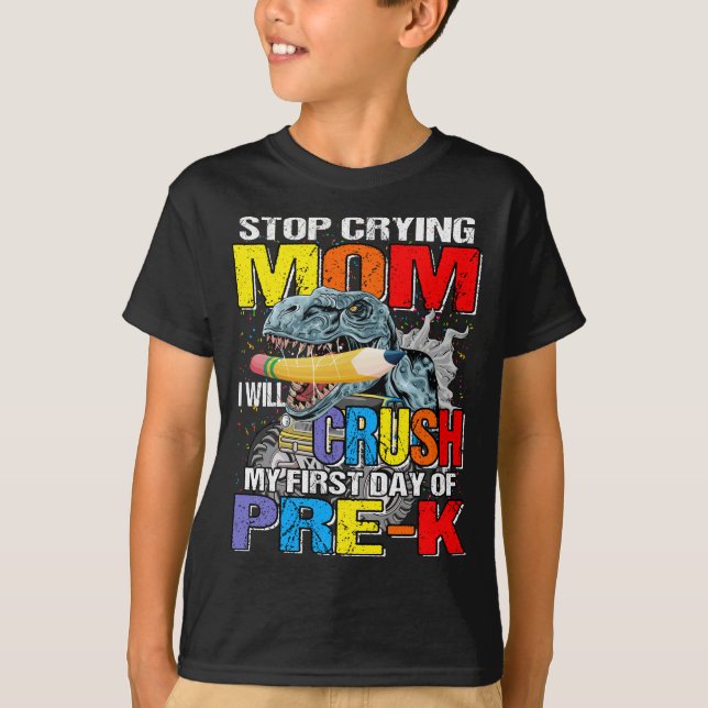 Camiseta de dinosaurio de monstruo pre-K (Anverso)