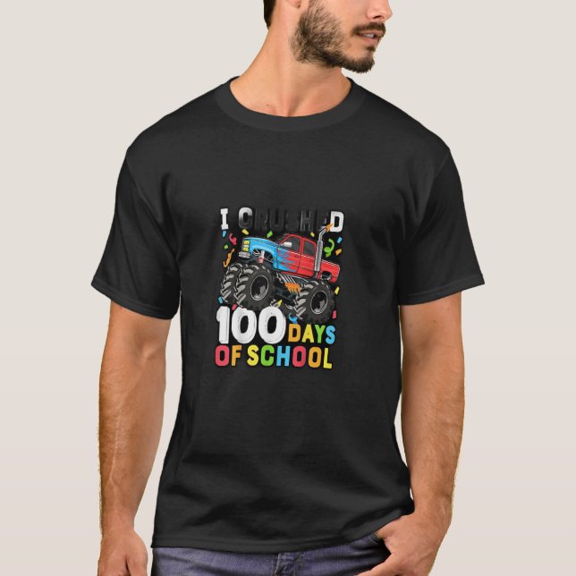 Camiseta de dinosaurio escolar de 100 días - Diver (Anverso)